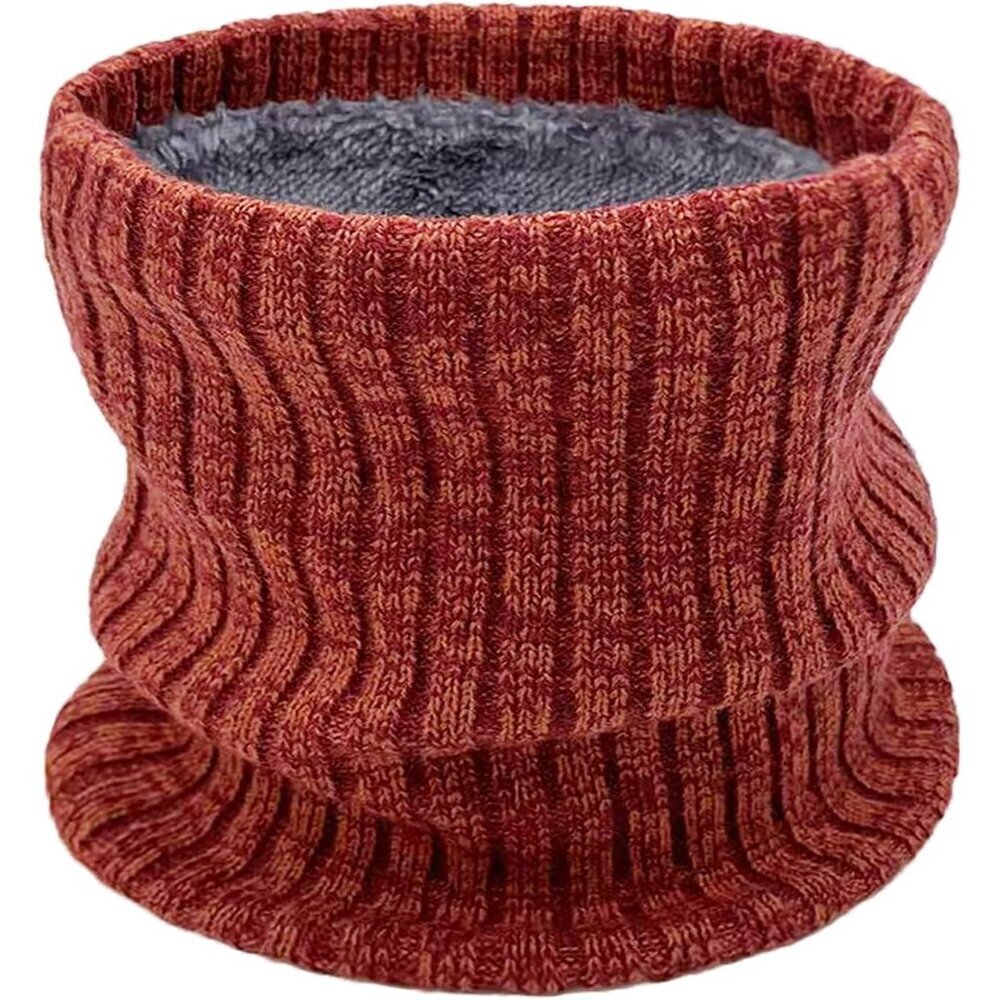 Men's Dark Red Winter Thermal Fleece Neck Warmer Windproof Face Cover Ski Mask